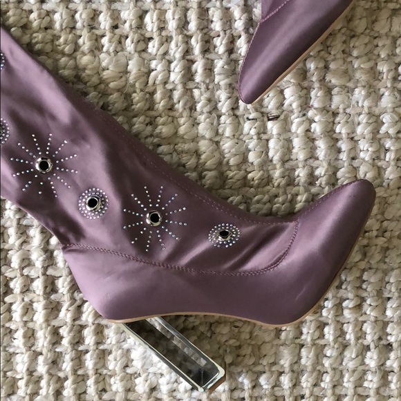 Mauve/blush pink Thigh High Boots - Picture 5 of 7